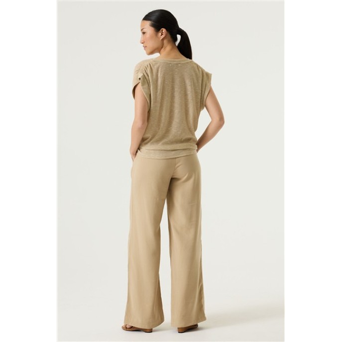 Garcia T-shirt q260011 V-hals  Beige stone